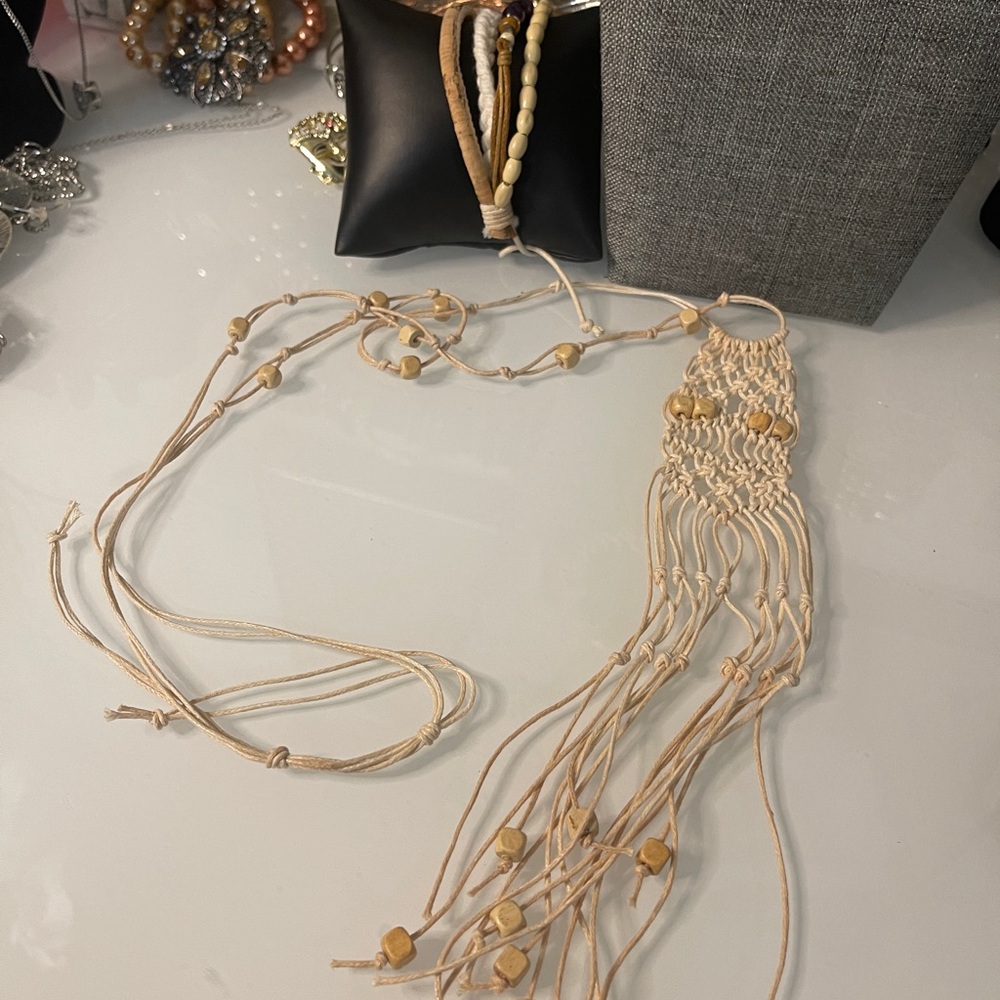 5pc Set Macrame Bracelets, Necklace, Earrings. - image 6